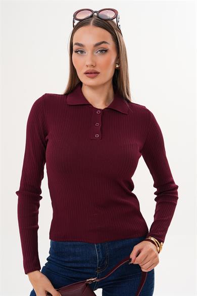 Kadın Polo Yaka Bluz 255094 -