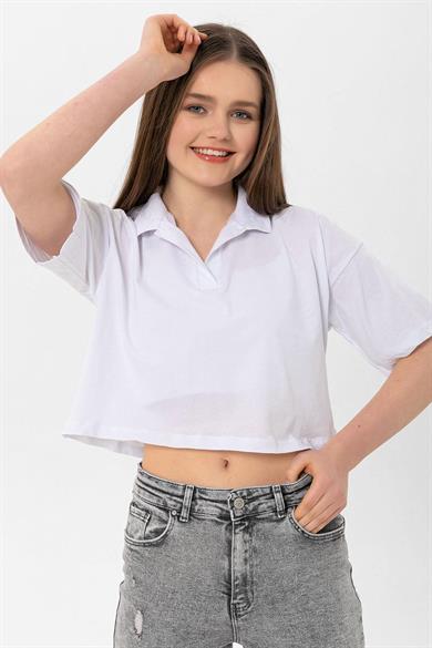 Kadın Polo Yaka Kısa T-Shirt