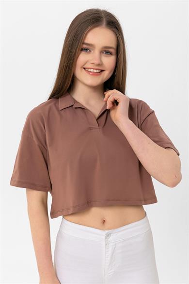Kadın Polo Yaka Kısa T-Shirt
