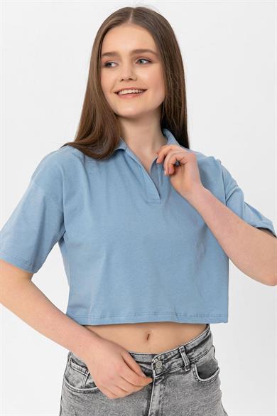 Kadın Polo Yaka Kısa T-Shirt
