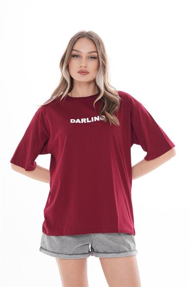 Kadın Sırt Baskı Detaylı Oversize Tişört 260378 -