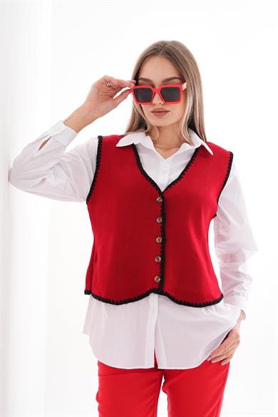 Kadın Triko Örme Çoban Yelek 245165 -