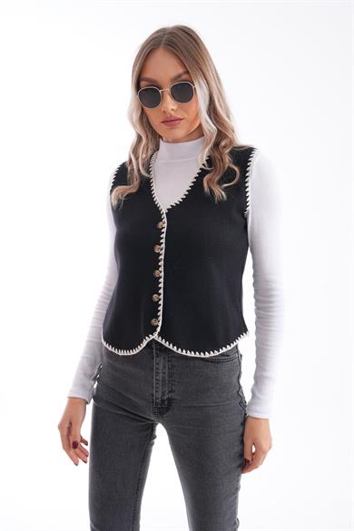 Kadın Triko Örme Çoban Yelek 245165 -