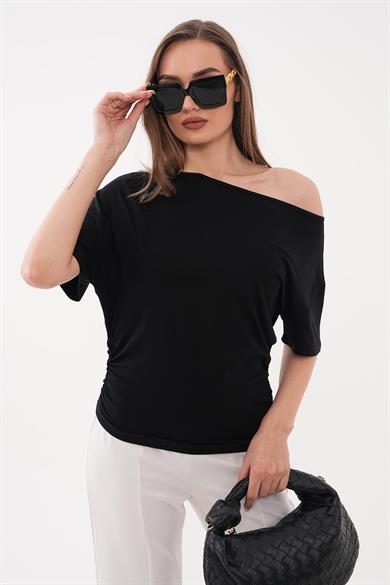 Kadın Yanları Büzgü Detaylı Oversize Bluz 260448 -