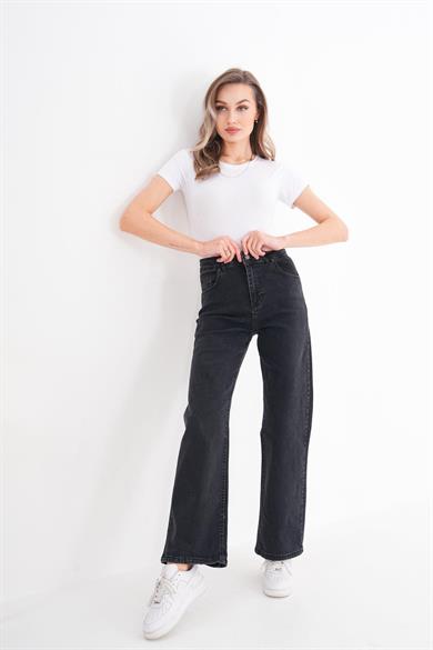 Kadın Yüksek Bel Geniş Paça Bol,salaş Palazzo Jeans 250410 -