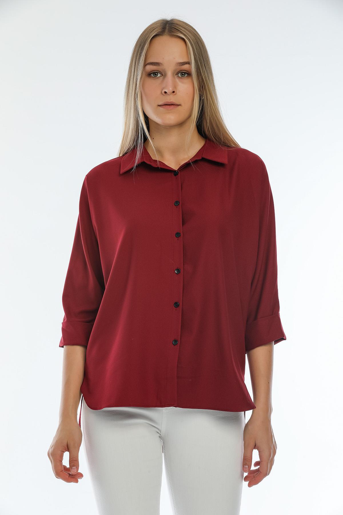 Kadın Arkası Uzun Basic Gömlek