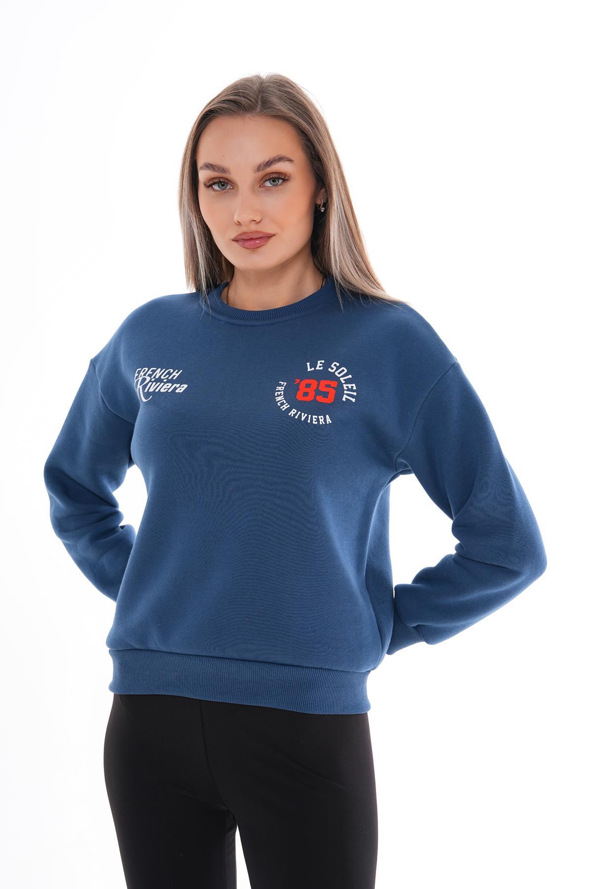 Kadın Baskı Detaylı Üç İplik Sweatshirt 245362 -