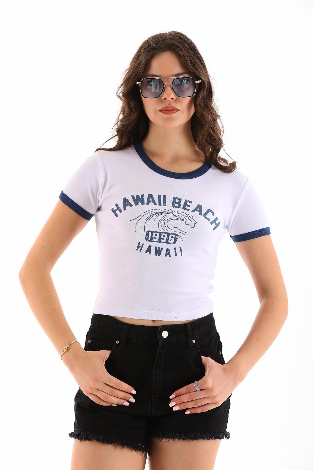 Kadın Baskılı Kısa Tişört