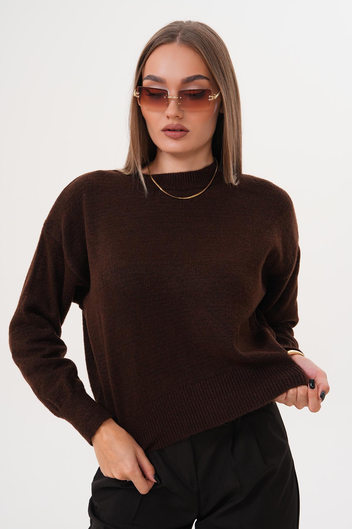 Kadın Bisiklet Yaka Triko Örme Kazak 255292 -