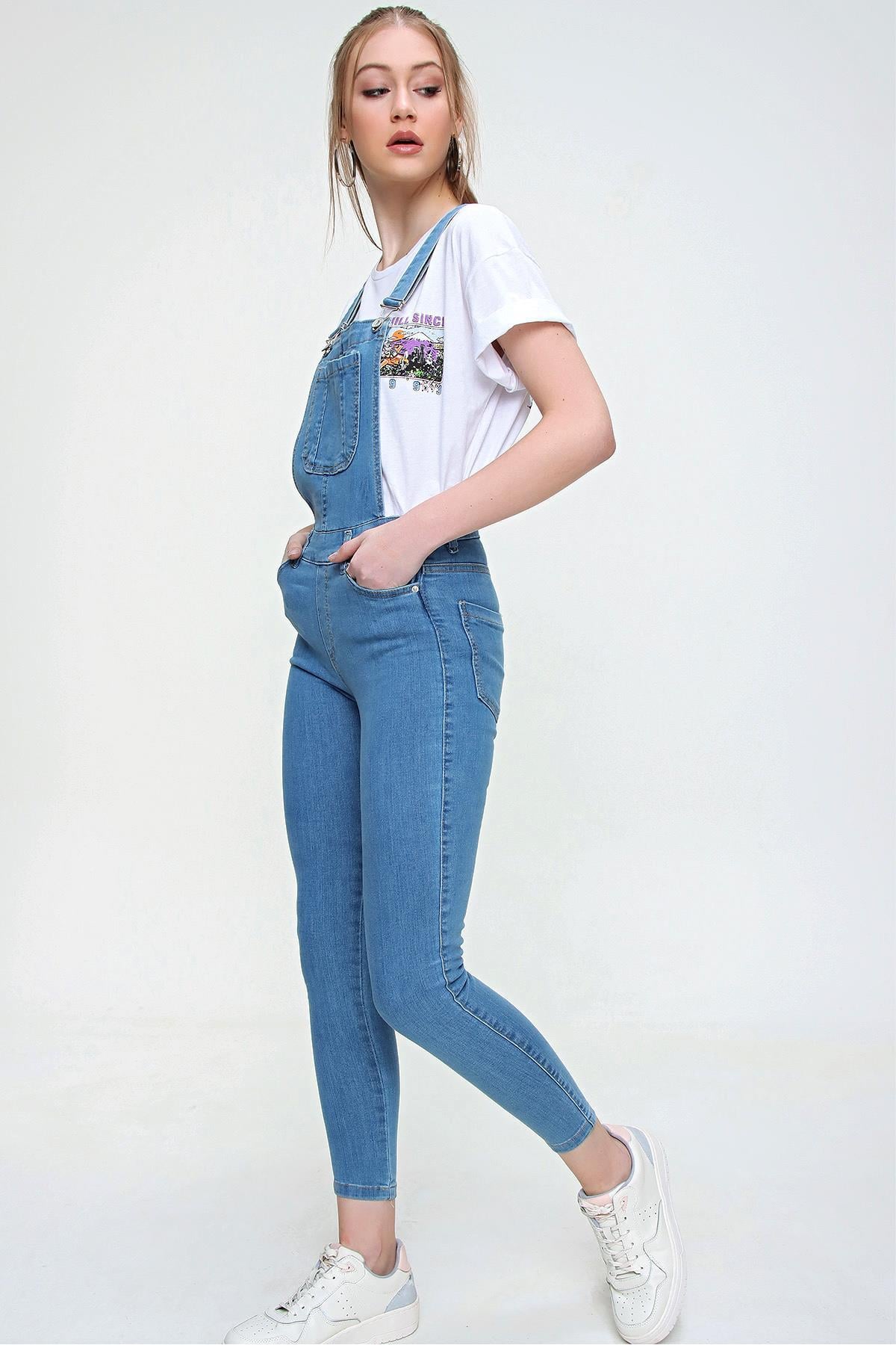 Kadın Dar Paça Bahçivan Salopet