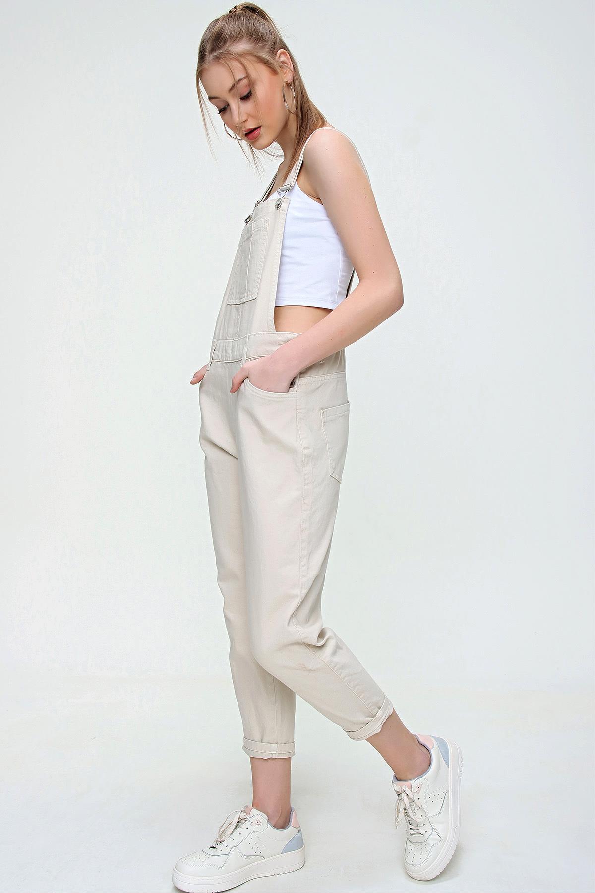 Kadın Denim Bahçivan Salopet