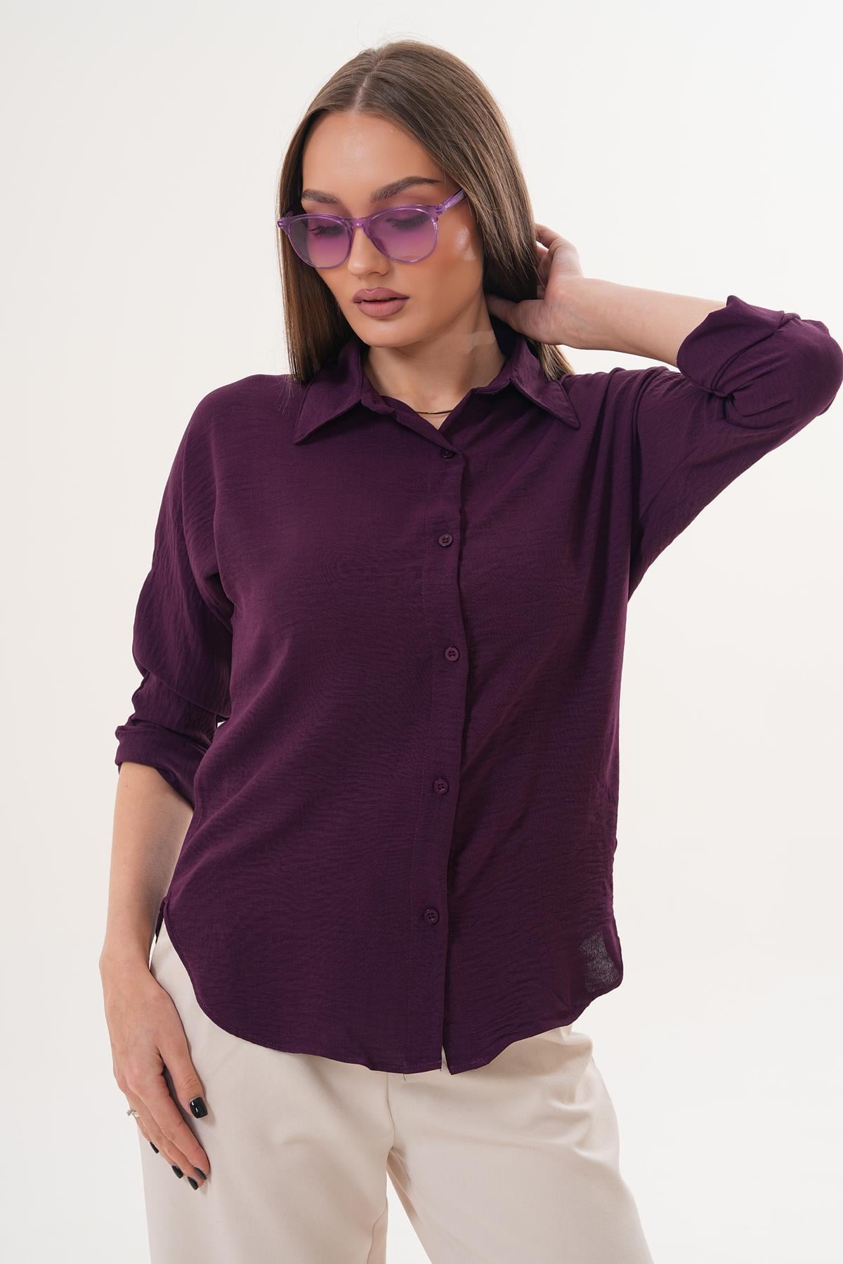 Kadın Dirsek Kol Ayrobin Gömlek 260114 -