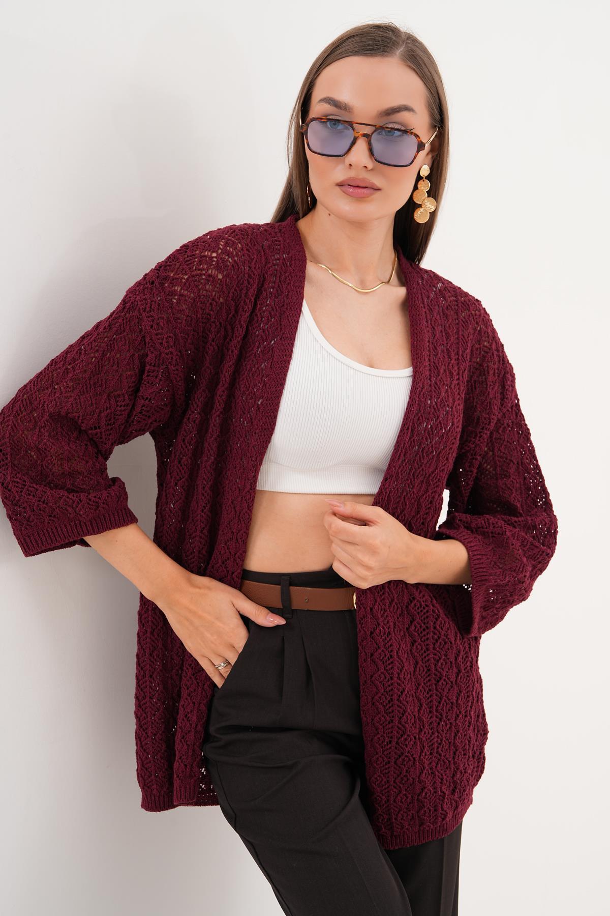 Kadın Önü Açık İnce Örme Hırka 255199 -