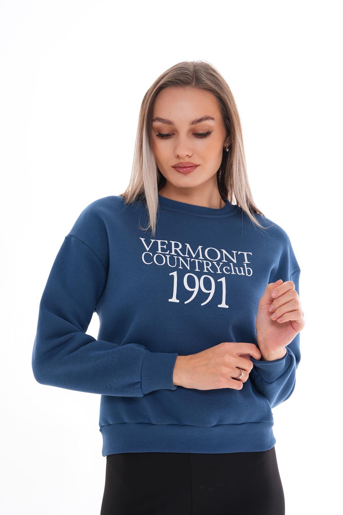 Kadın Önü Baskı Detaylı Üç İplik Sweatshirt 245364 -