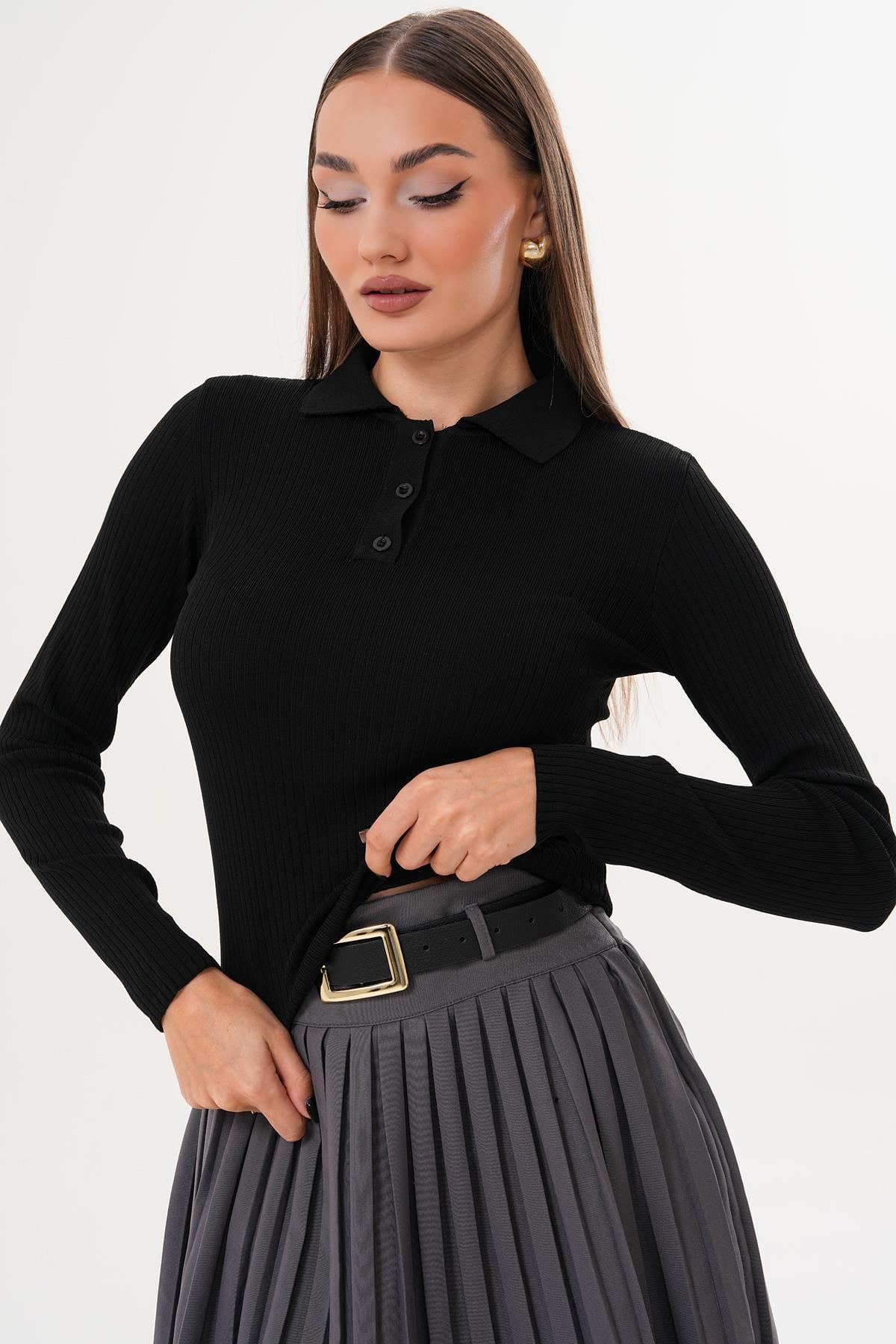 Kadın Polo Yaka Bluz 255094 -