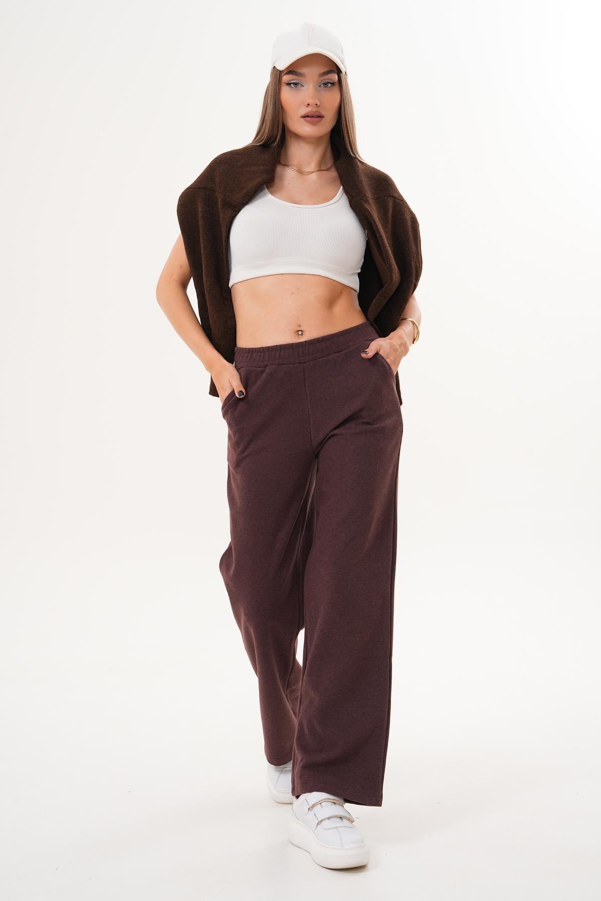 Kadın Selanik Örme Bol Paça Pantolon 255053 -