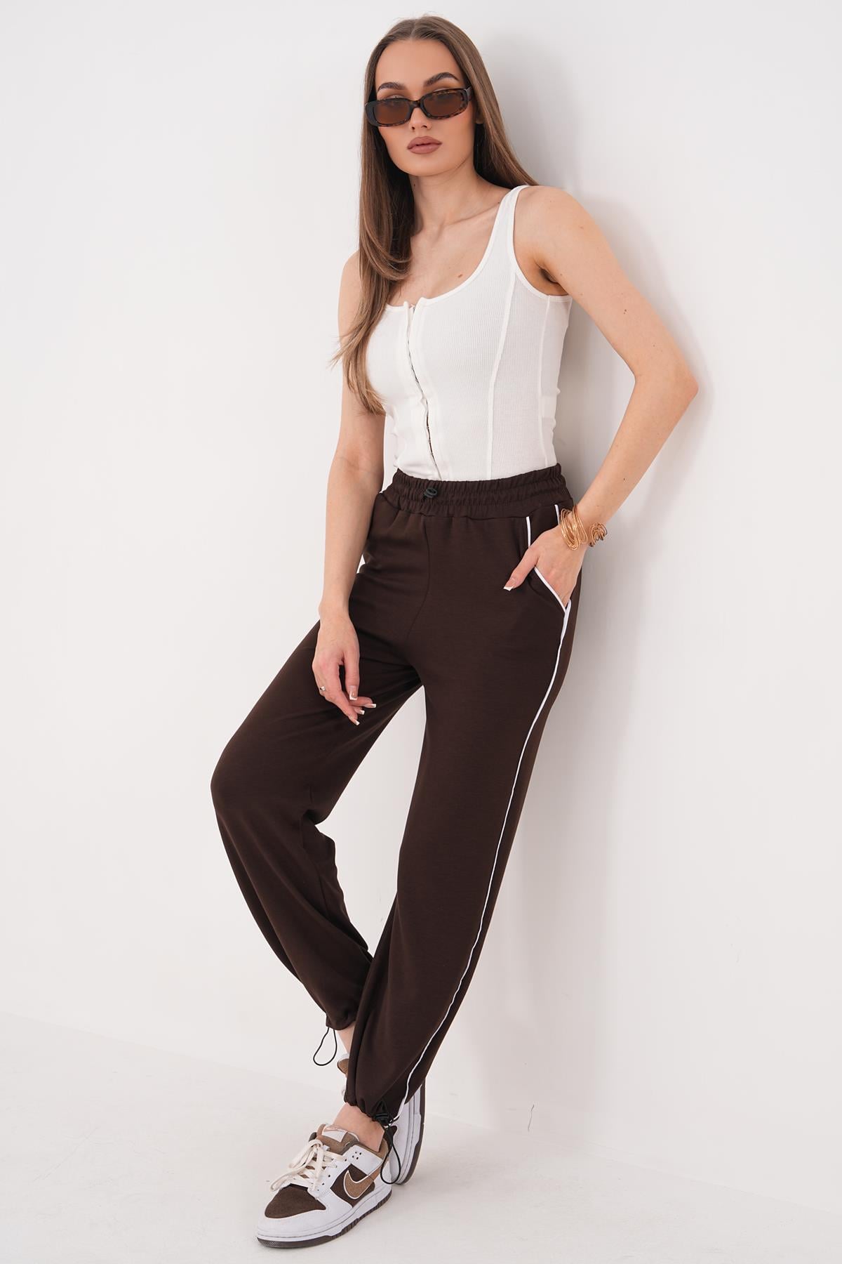 Kadın Stoperli Biyeli Tek Alt Eşofman 260544 -