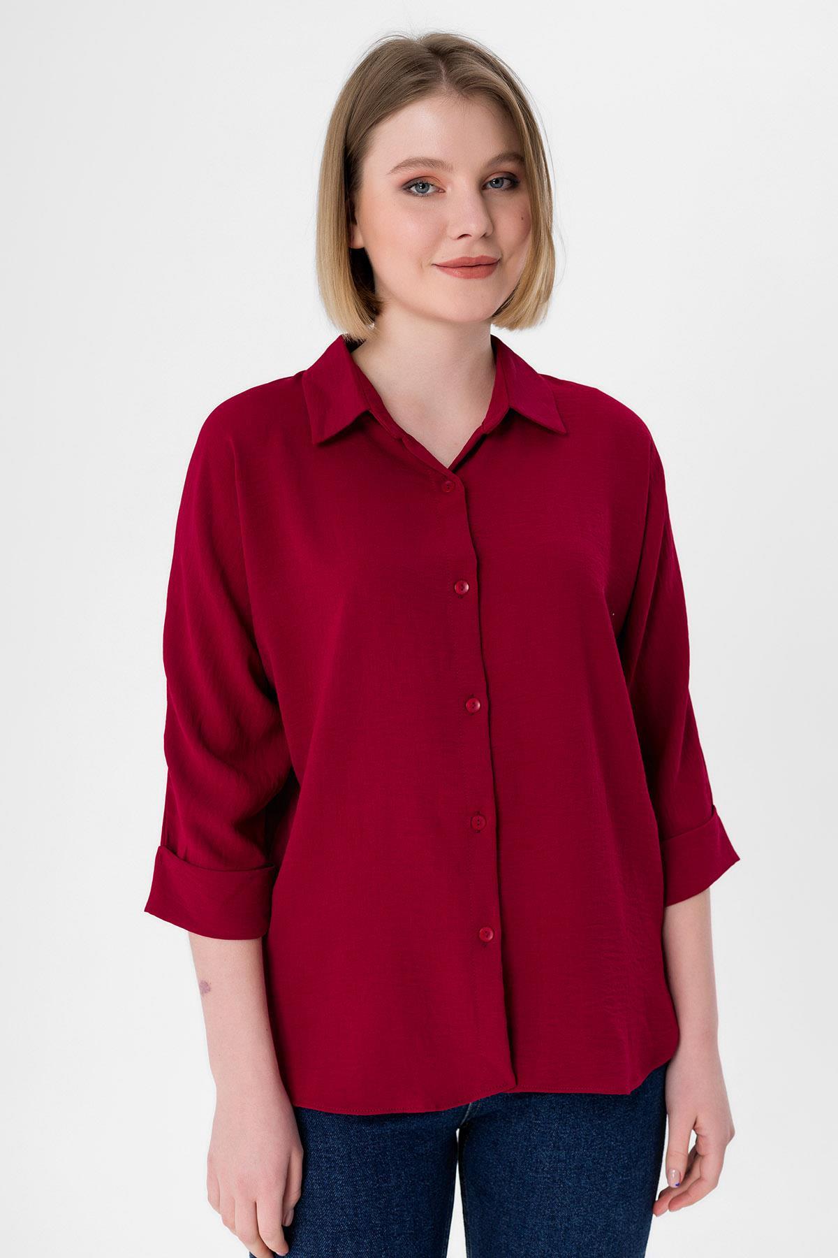 Kadın Yarasa Kol Ayrobin Gömlek