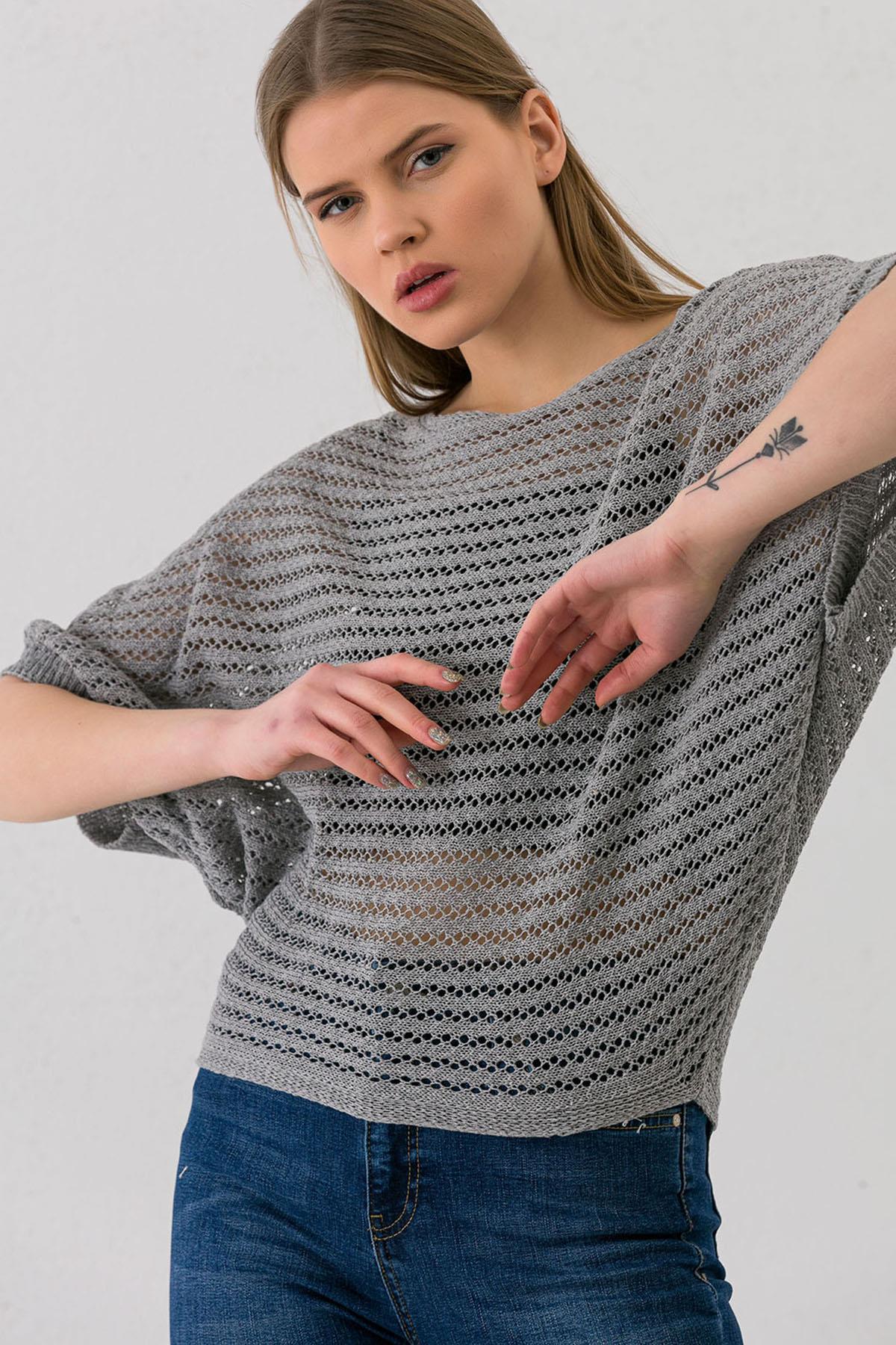 Kadın Yarasa Kol File Kazak