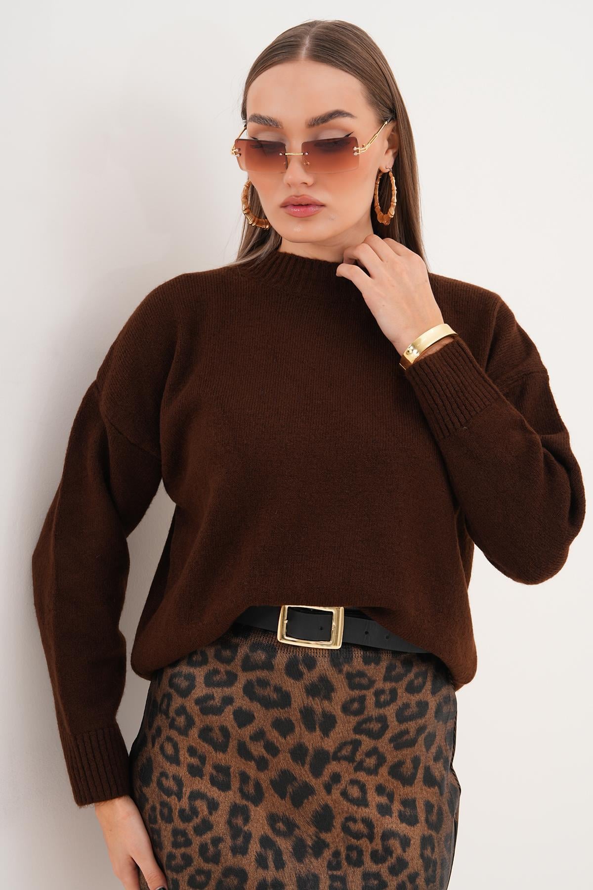 Kadın Yarım Balıkçı Triko Örme Kazak 255086 -