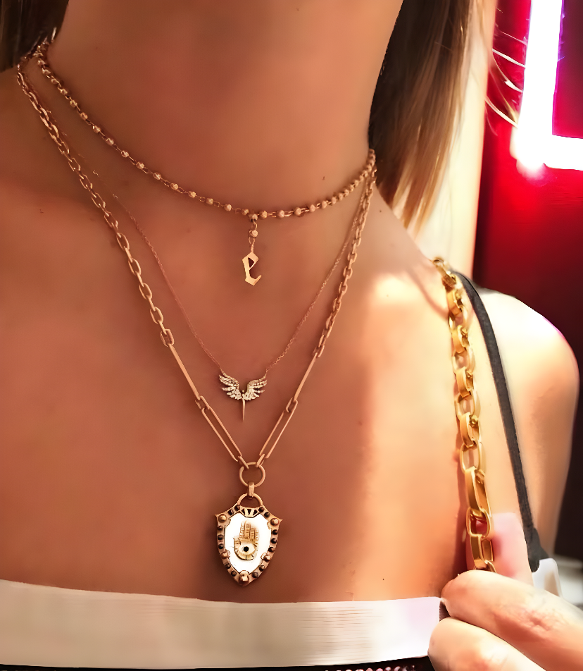 BLACK DIAMOND ANGEL OF SHANTI TINY NECKLACE