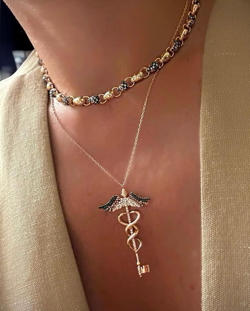 DEGRADE DIAMOND ANGEL OF RAPHAEL NECKLACE