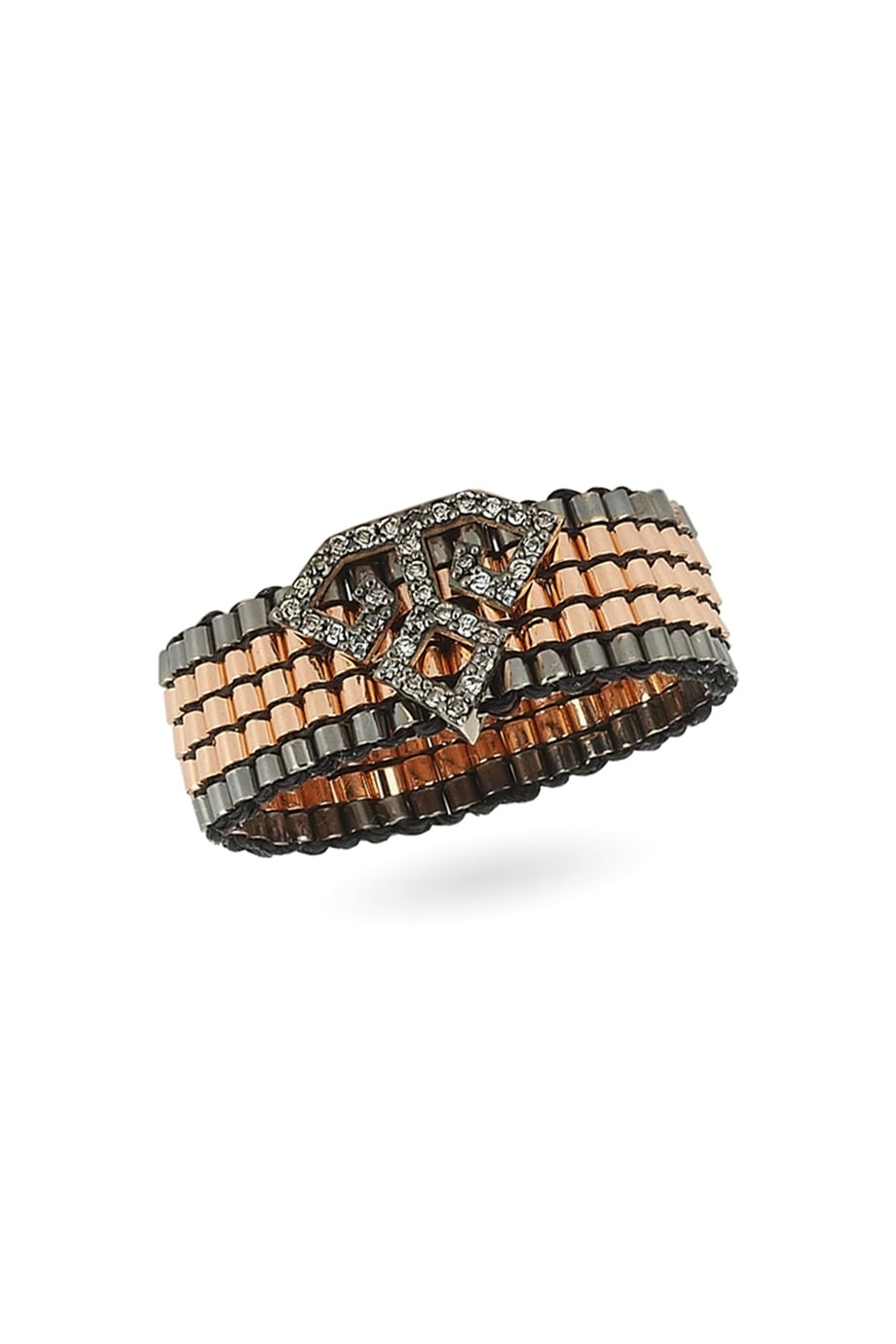 COGNAC DIAMOND PLENTIFULNESS MIYUKI WEAVE RING
