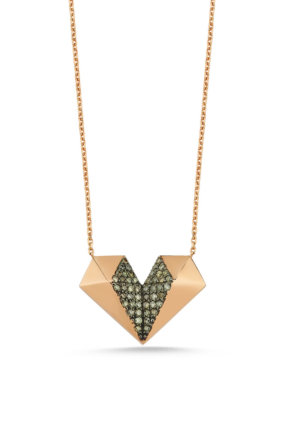 KONYAK TAŞLI ORTA BOY KALP KOLYE