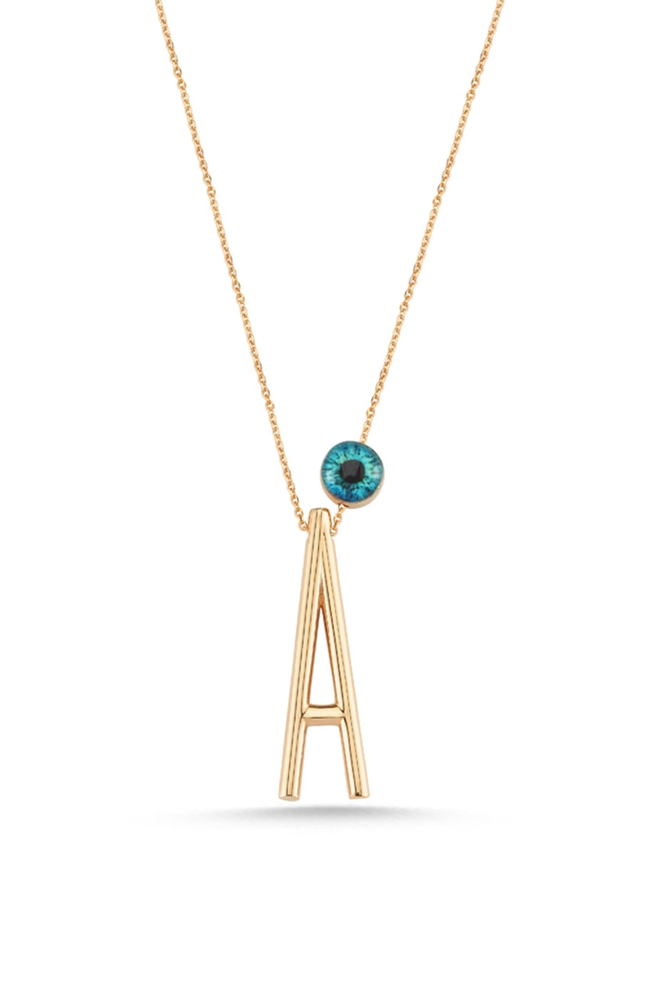 A LETTER MINI EYE NECKLACE