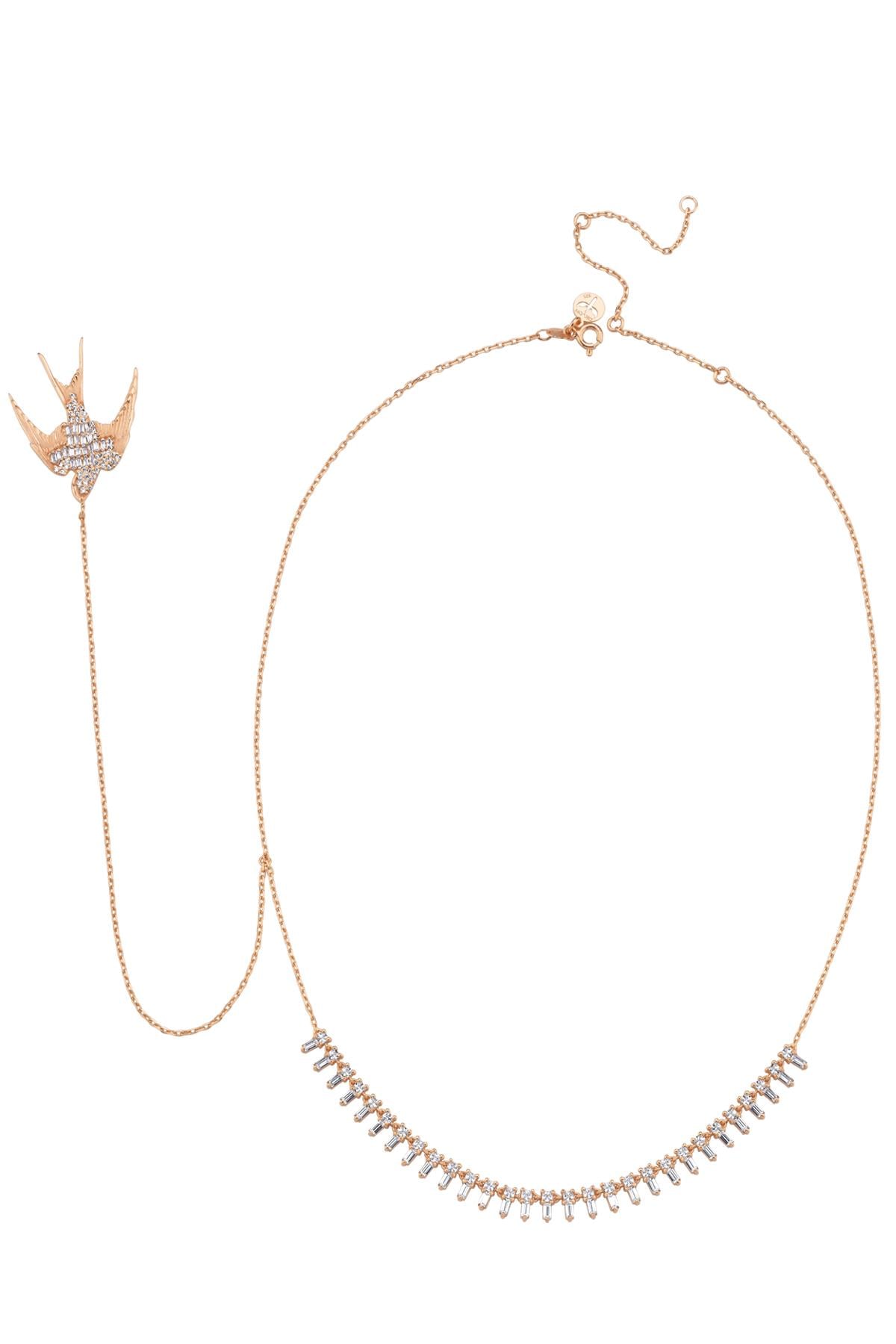 Pırlantalı Kuşlu Tohum Kolye