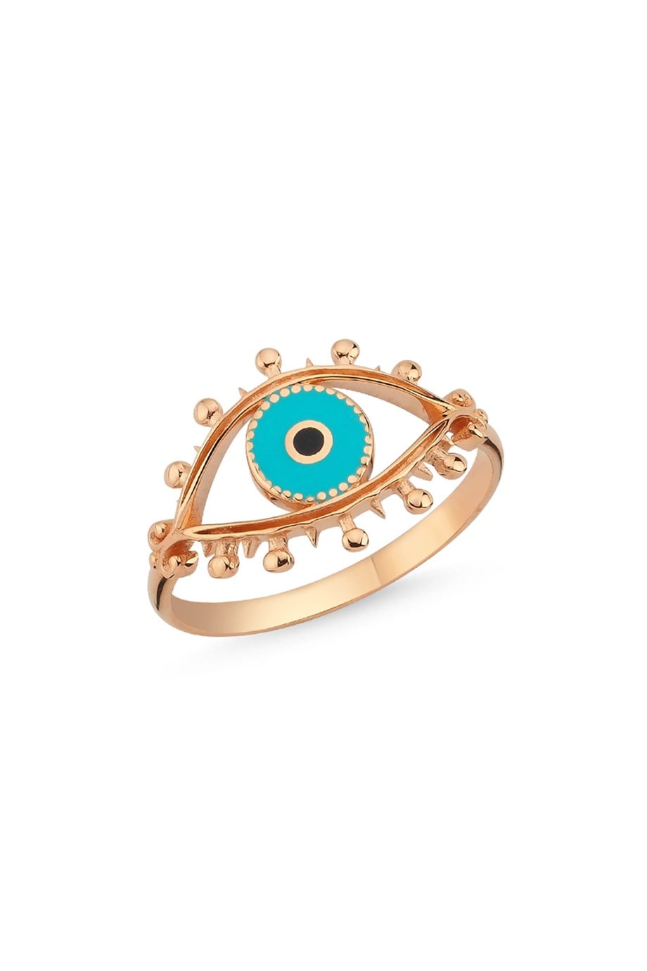 ENAMELED BLUE EYE RING