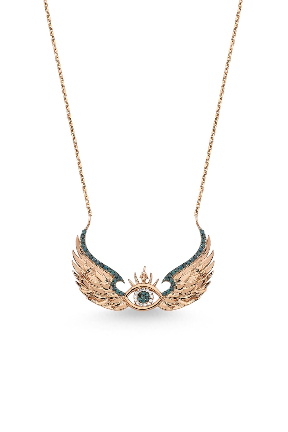 BIG SIZE BLUE DIAMOND ANGEL OF CHAMUEL NECKLACE