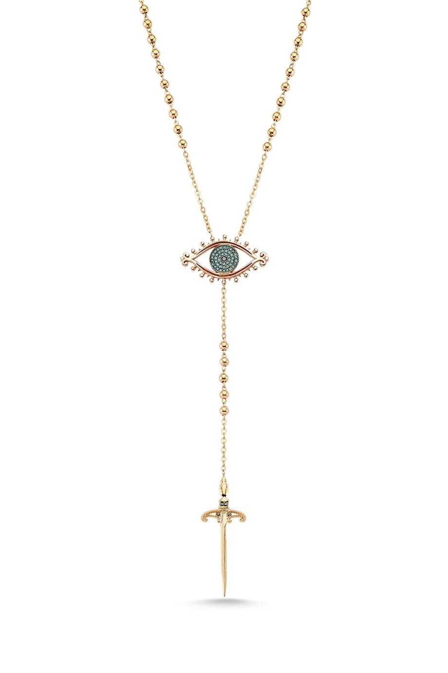 BLUE DIAMOND SWORD EYE NECKLACE