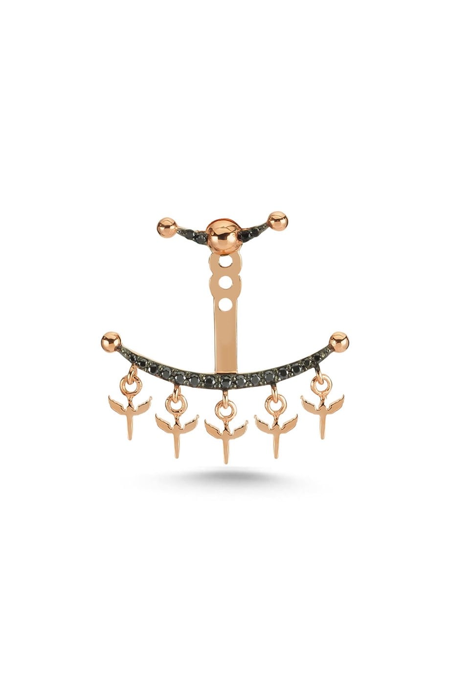 BLACK DIAMOND ANGEL OF MICHAEL PENDANT EARRING