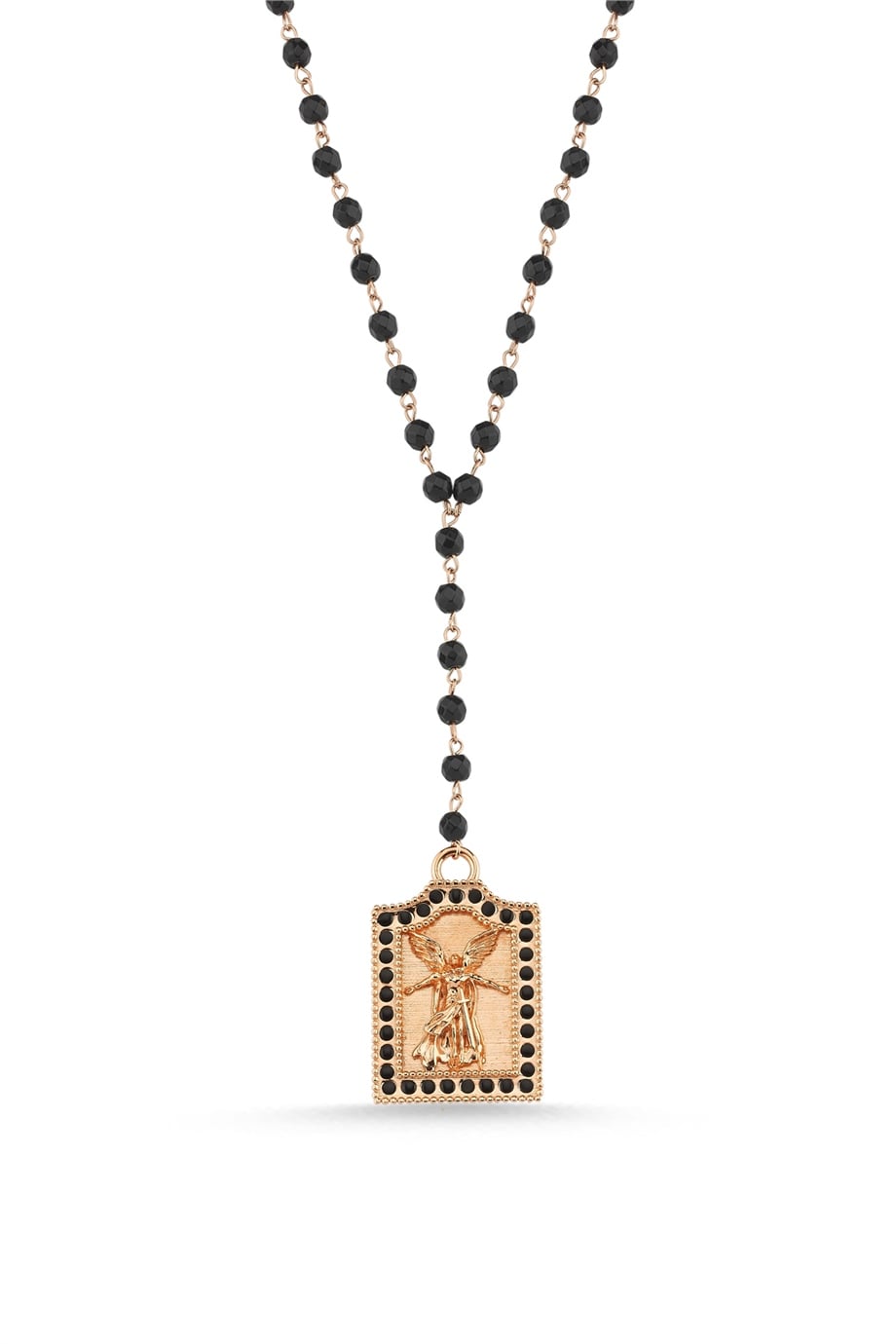 ONIX DIAMOND ANGEL OF MICHAEL LOCKET NECKLACE