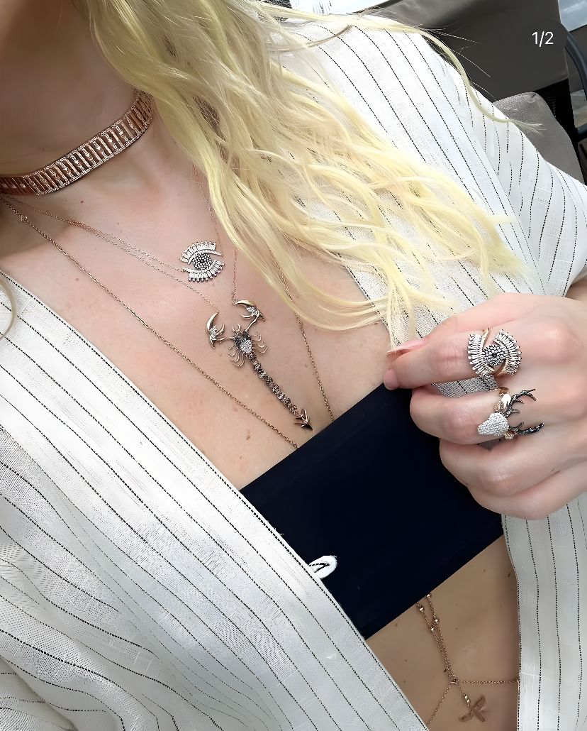 TAŞLI ÇUBUK PRİZMA KOLYE