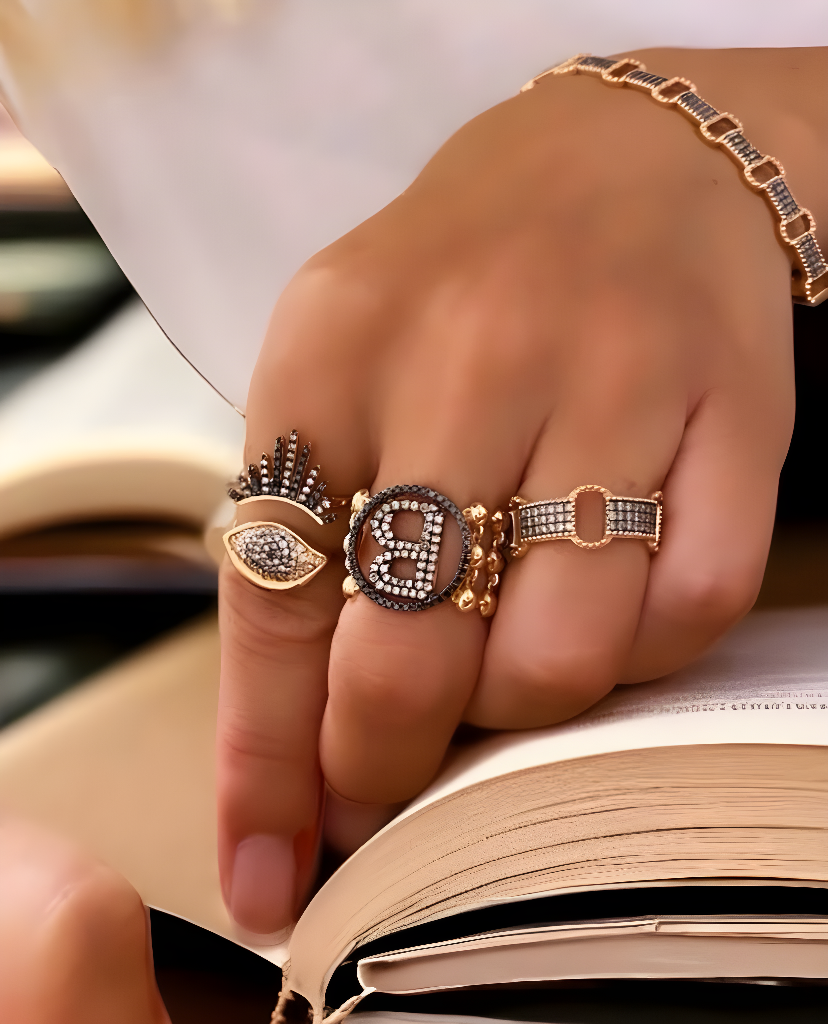 LETTER ROUND DIAMOND RING