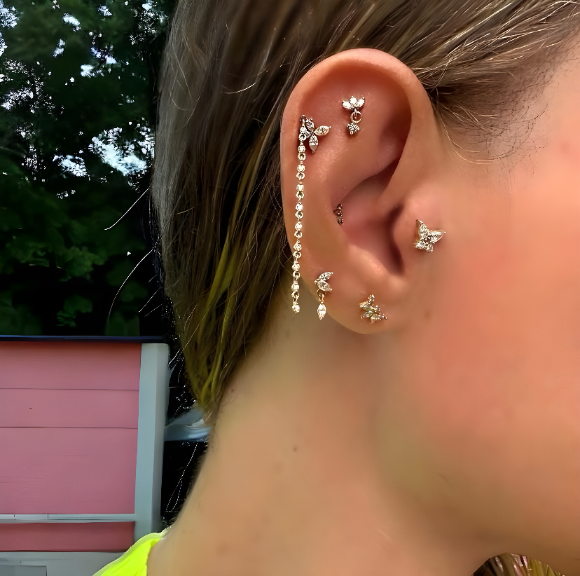 Taşlı Kelebek Piercing