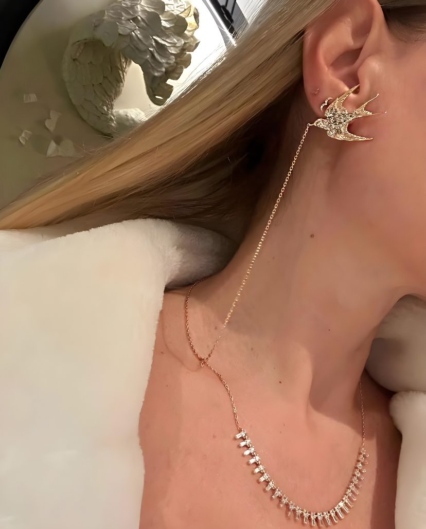 Pırlantalı Kuşlu Tohum Kolye