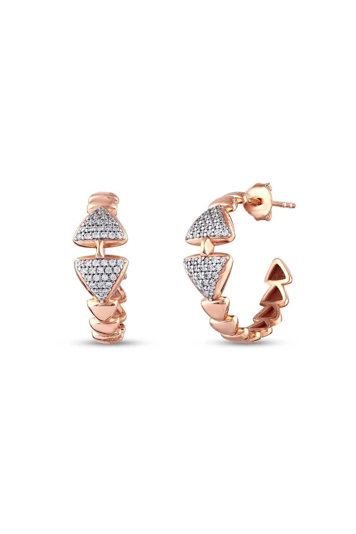 PIRLANTALI TRİPLE PATH HALKA TEK KULAK KÜPE