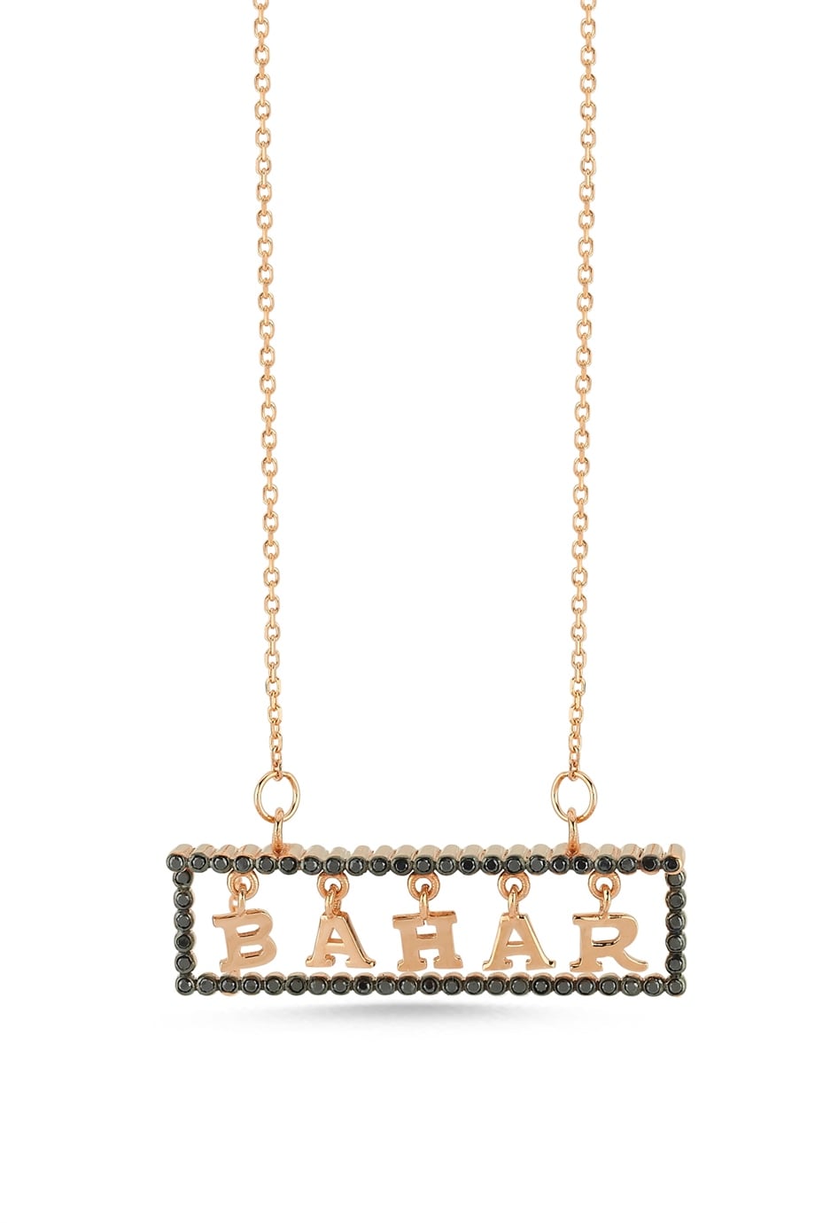 Siyah Pırlantalı İsimli Kolye