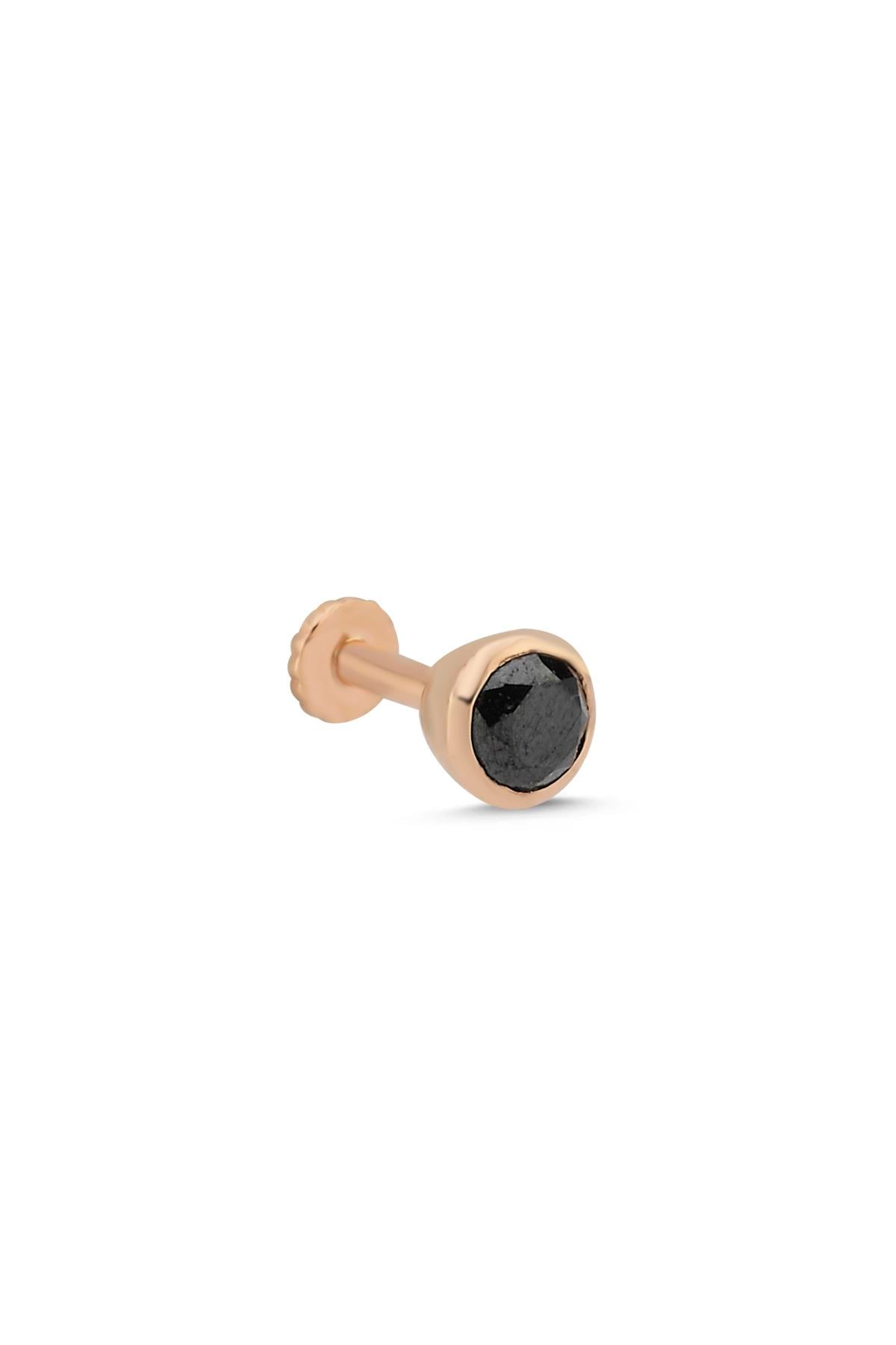 Siyah Pırlantalı Tektaş Piercing
