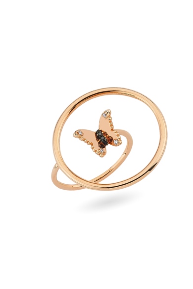 Az Pırlantalı Kelebek Yüzük