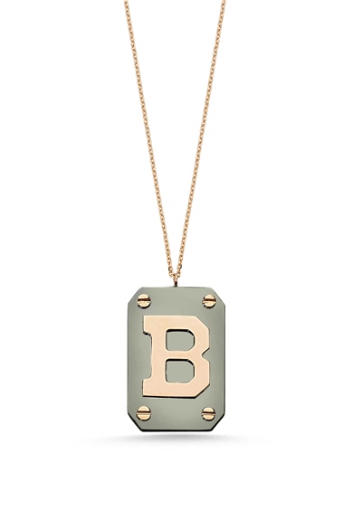 B Harfli Plaka Kolye