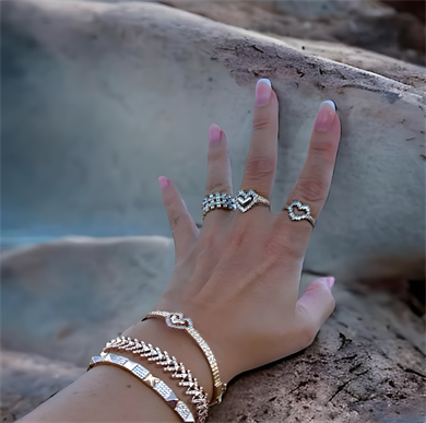 Baget Taşlı Kalp Yüzük