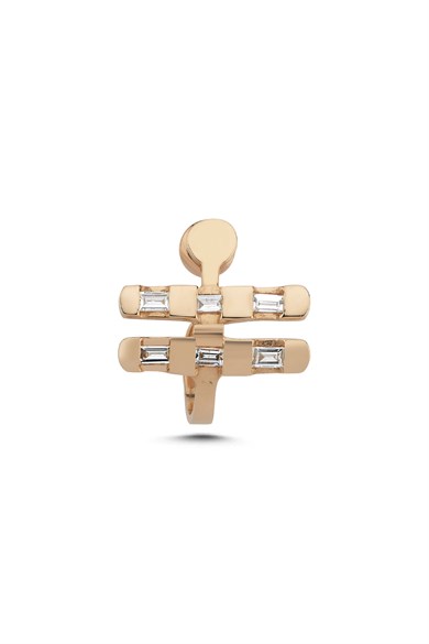 BAGUETTE SINGLE DRAGONFLY DIAMOND EARRING
