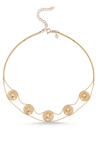 FIVE PIECES OF GOLD CHAIN CHOKER