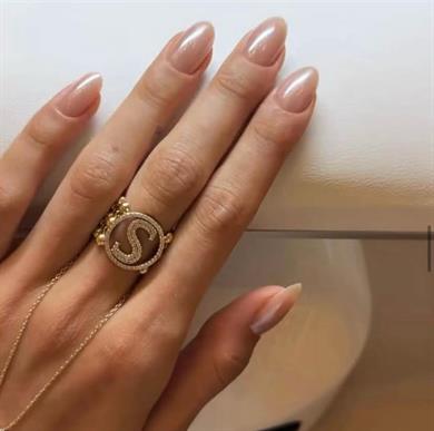 WHITE DIAMOND LETTER RING