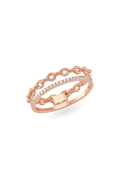 SLENDER WHITE DIAMOND CHAIN RING