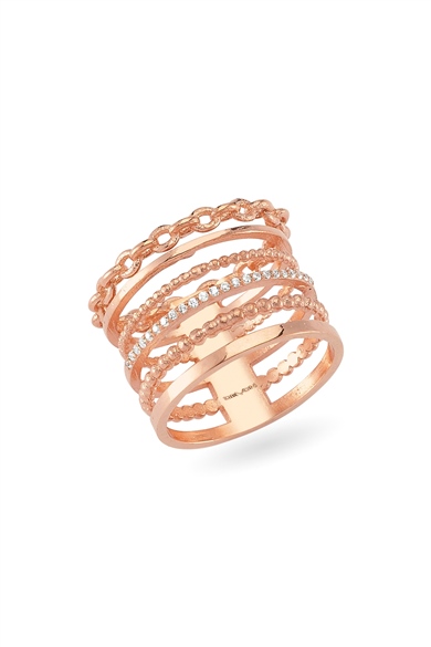 WHITE DIAMOND THICK CHAIN RING